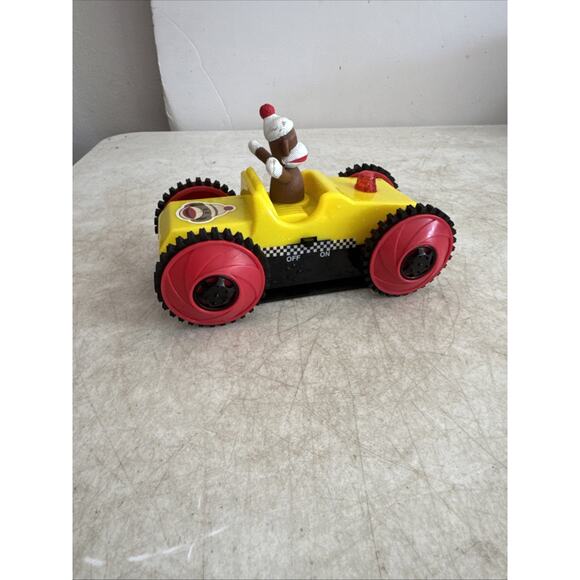 Sock Monkey Yellow Tumbling Toy Battery Operated Car - Picture 6 of 7